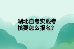 湖北自考实践考核要怎么报名？