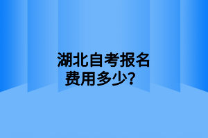 湖北自考报名费用多少？